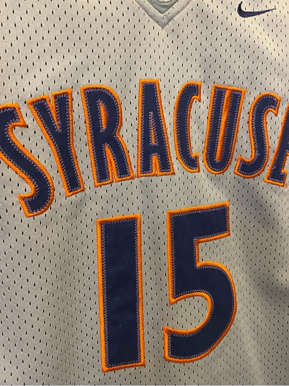 Vintage Nike Syracuse Carmelo Anthony #15 Jersey Youth XL Size 20 Gray NCAA